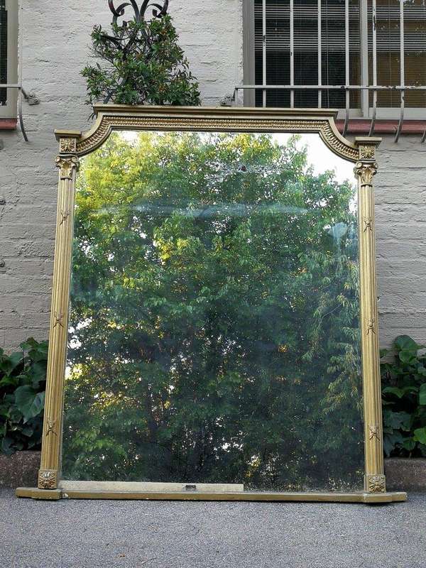 A Large Victorian Circa 1850 Gilt Framed Mirror