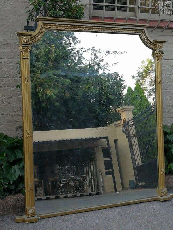 A Large Victorian Circa 1850 Gilt Framed Mirror