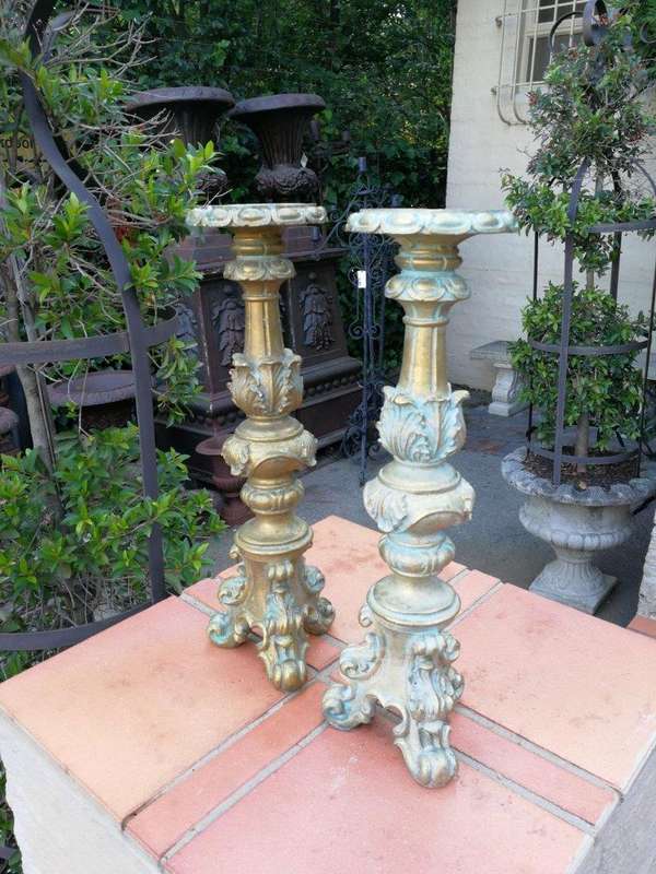 A Pair of Gilded Candle Holders