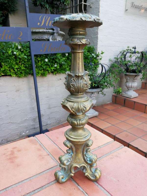 A Pair of Gilded Candle Holders