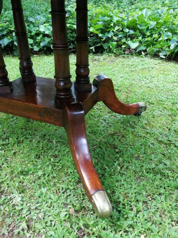 A Regency Mahogany Sofa Table On Brass Castors With Brass