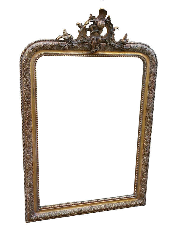 A French Gilt And Gesso Rococo Style Mirror, With Putti