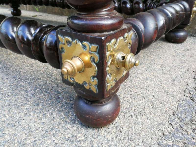 A 19th Century Portuguese Rosewood and Brass-mounted Writing Table With a Gilt-tooled Leather Wri...