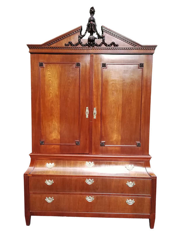 A Louis XVl Circa 1790 Mahogany Armoire, With Original Brass Mounts