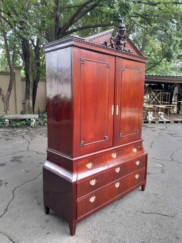 A Louis XVl Circa 1790 Mahogany Armoire, With Original Brass Mounts