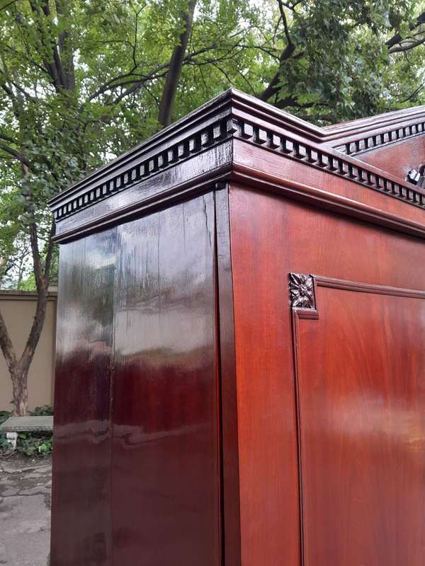 A Louis XVl Circa 1790 Mahogany Armoire, With Original Brass Mounts
