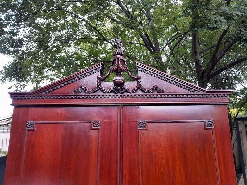 A Louis XVl Circa 1790 Mahogany Armoire, With Original Brass Mounts