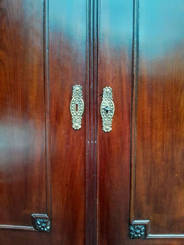 A Louis XVl Circa 1790 Mahogany Armoire, With Original Brass Mounts