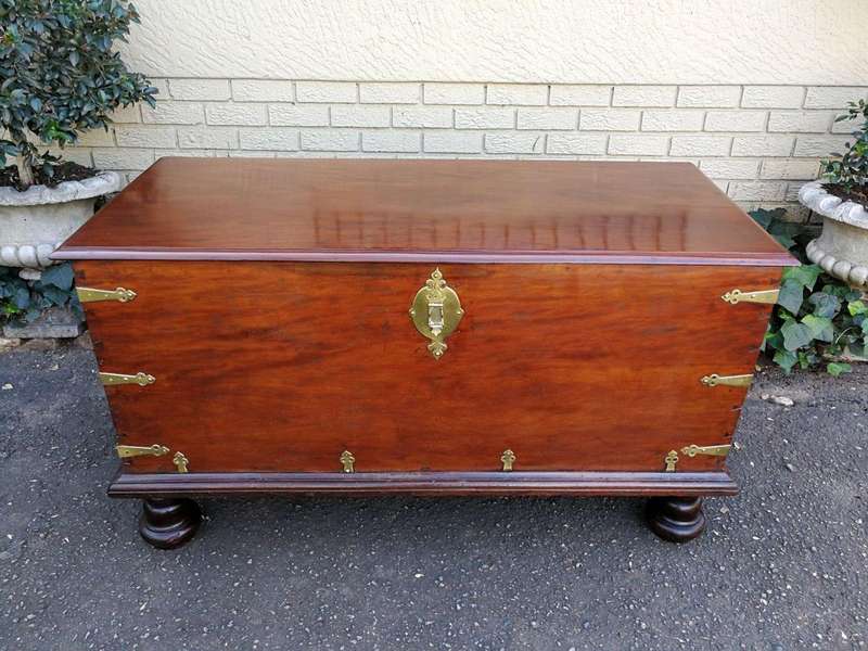 A Rare Large 18th Century Dutch Batavian Trunk/Chest With Original Hardware