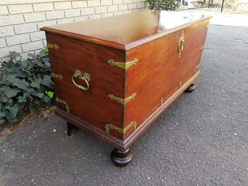 A Rare Large 18th Century Dutch Batavian Trunk/Chest With Original Hardware