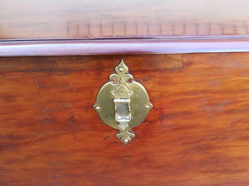 A Rare Large 18th Century Dutch Batavian Trunk/Chest With Original Hardware