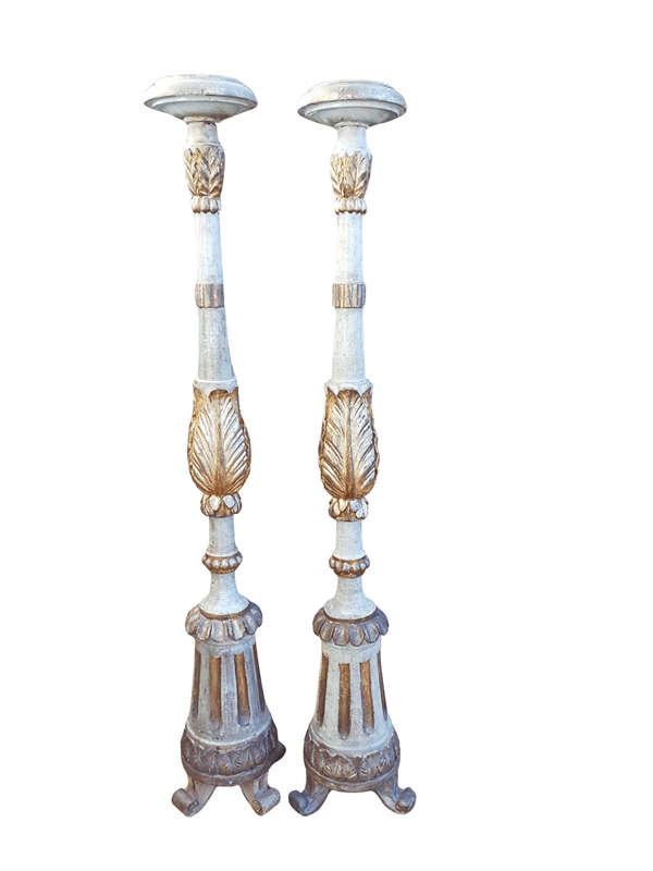 A Pair of Early 20th Century Giltwood and Painted Torchères ND