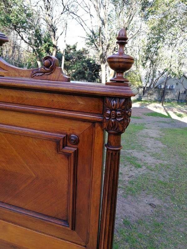 A Vintage French Carved Three-quarter Walnut Bed