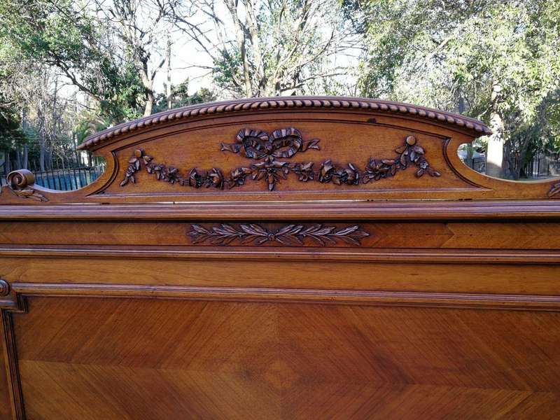 A Vintage French Carved Three-quarter Walnut Bed
