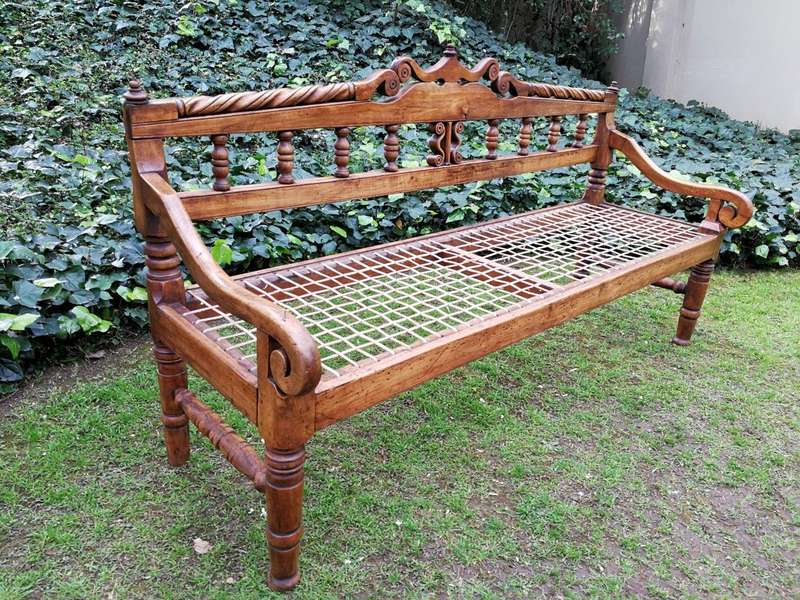 A Late 18th/early 19th Century Cape Yellowwood Riempie Bench