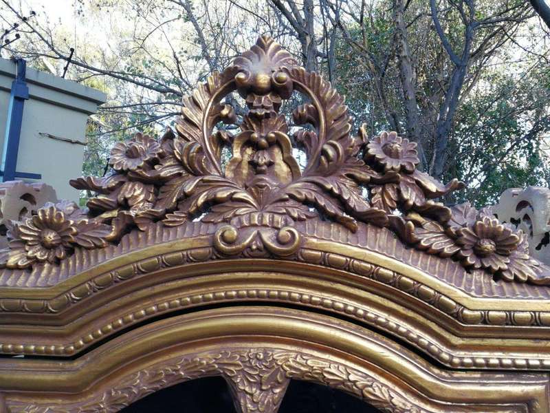 A Rare Pair of 20th Century Giltwood Display Cabinets