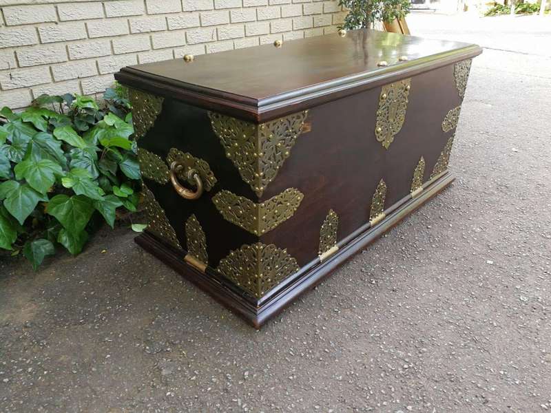 A 17th Century Batavian Brass-bound Kist, with Brass Carrying-handles