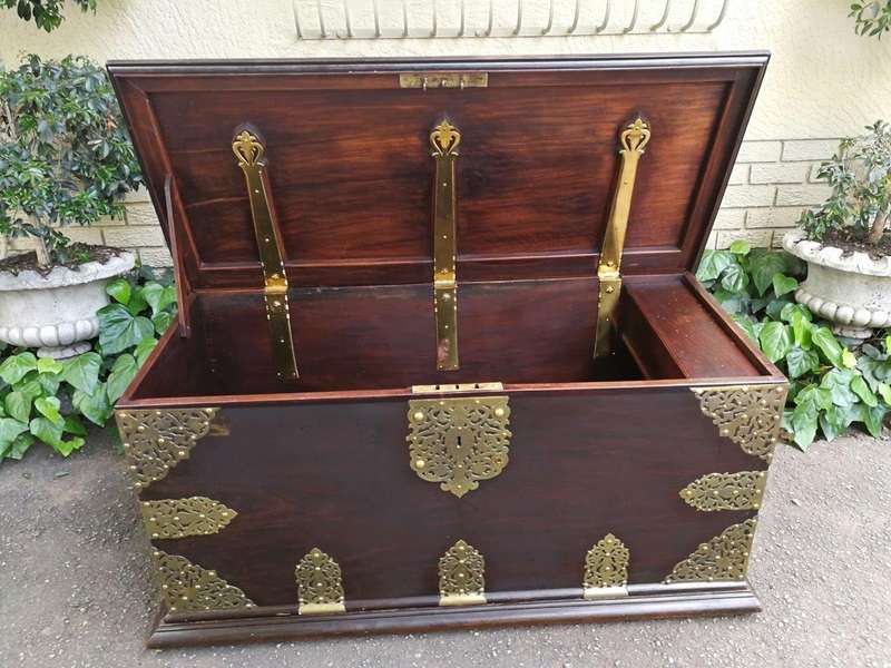 A 17th Century Batavian Brass-bound Kist, with Brass Carrying-handles