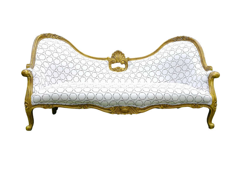 A 20th century, Victorian-style Gilt-painted Carved settee