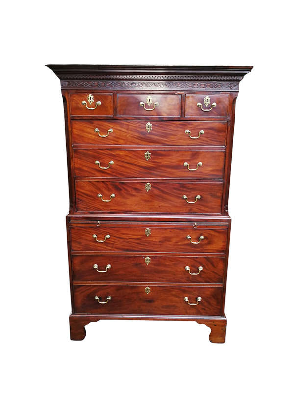 An Antique George III Mahogany Tallboy Chest - Provenance Sothebys London