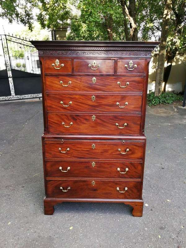 An Antique George III Mahogany Tallboy Chest - Provenance Sothebys London