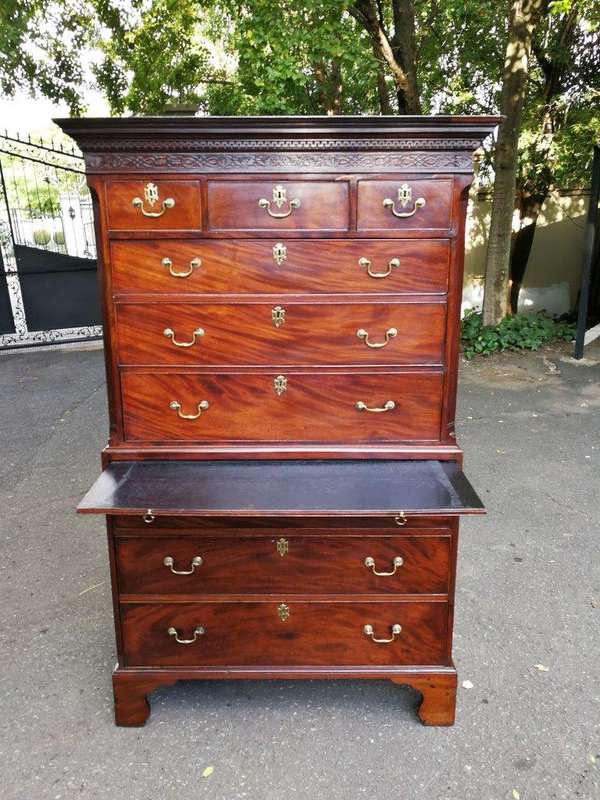 An Antique George III Mahogany Tallboy Chest - Provenance Sothebys London