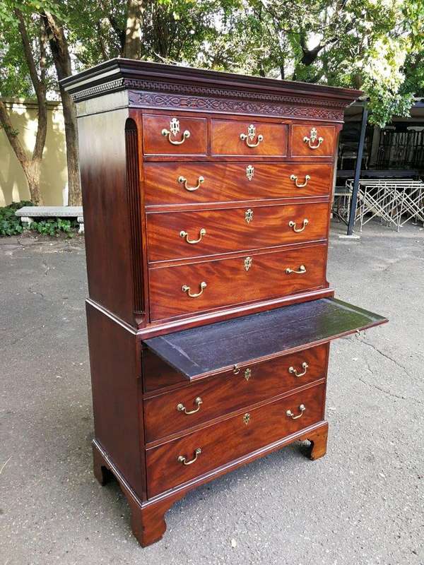 An Antique George III Mahogany Tallboy Chest - Provenance Sothebys London
