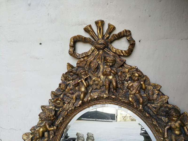 A Hand Gilded and Carved Bevelled Mirror