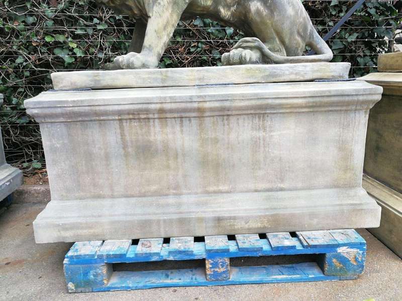 A Very Rare Pair of  20th Century English Trafalgar-style Cast Stone Concrete Statues on Concret...