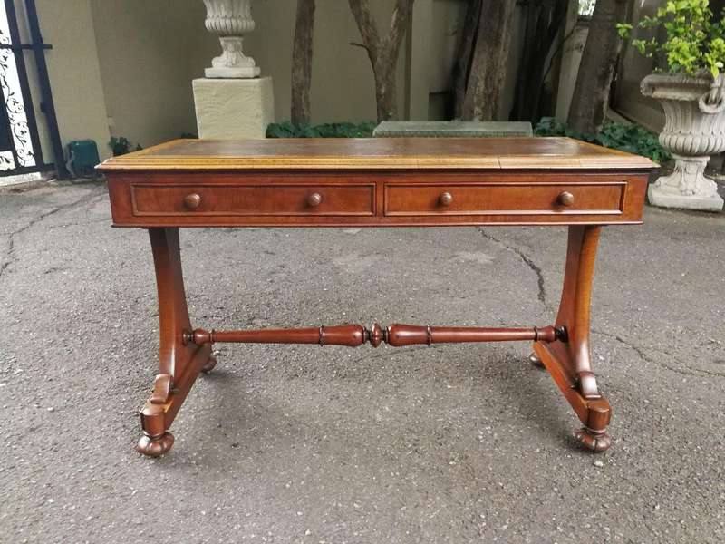 A Late circa 1890 Victorian Mahogany Library Table with BADA Stamp (British Antiques Dealers Asso...