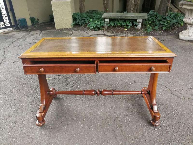 A Late circa 1890 Victorian Mahogany Library Table with BADA Stamp (British Antiques Dealers Asso...