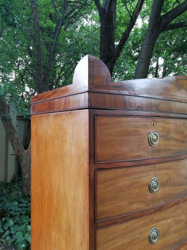 A Victorian Circa 1880, Mahogany Bow-front Chest-on-chest With Original Brass Escutcheons and Han...