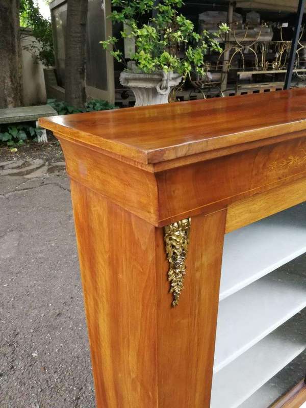 A Circa 1905 Victorian Walnut, Mahogany and Burr-walnut Pier Cabinet with Lock and Key