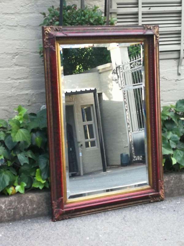 A 19th Century French Bevelled Gilt Wood Mirror
