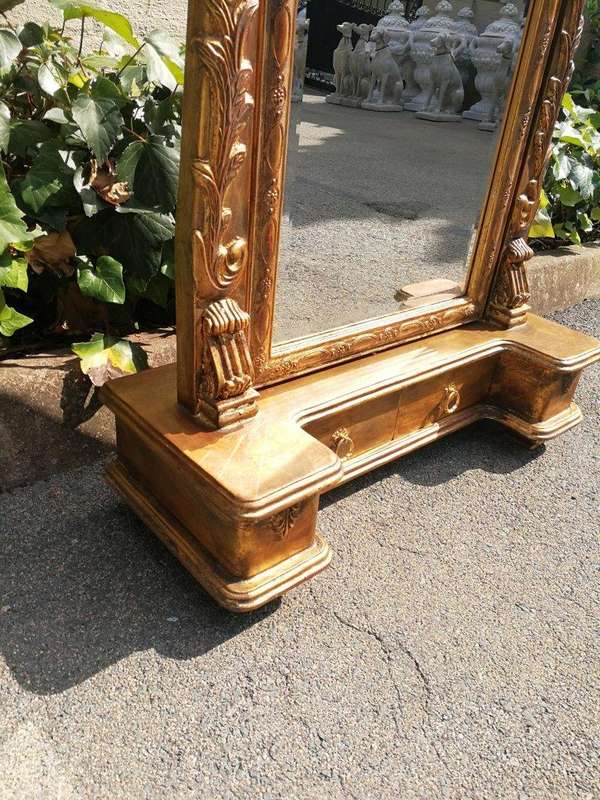 A Cheval Gilded Floor Standing Mirror With Bevelled Mirror Hand-Gilded With Gold Leaf R16800