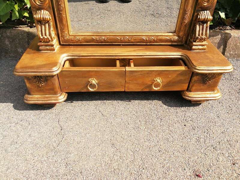 A Cheval Gilded Floor Standing Mirror With Bevelled Mirror Hand-Gilded With Gold Leaf R16800