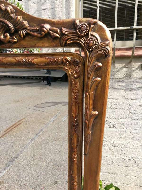 A Cheval Gilded Floor Standing Mirror With Bevelled Mirror Hand-Gilded With Gold Leaf R16800
