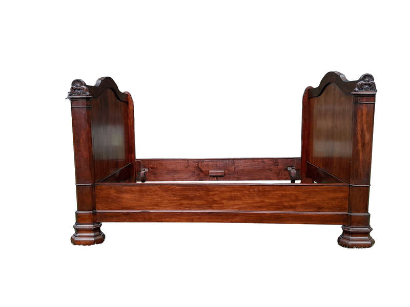 A Rare 19th Century French Mahogany Daybed  /  Lit Bateau