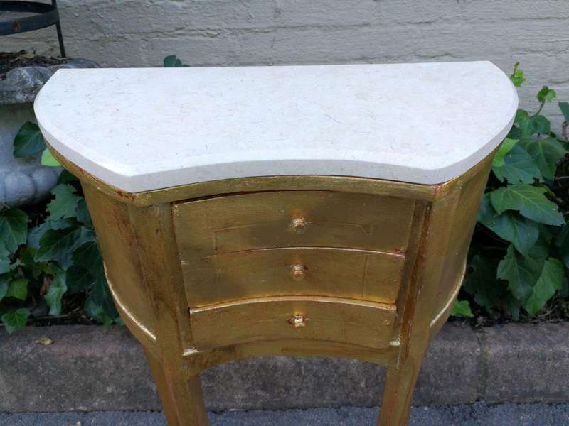 A Pair of French Style Hand-Gilded Wooden Pedestals