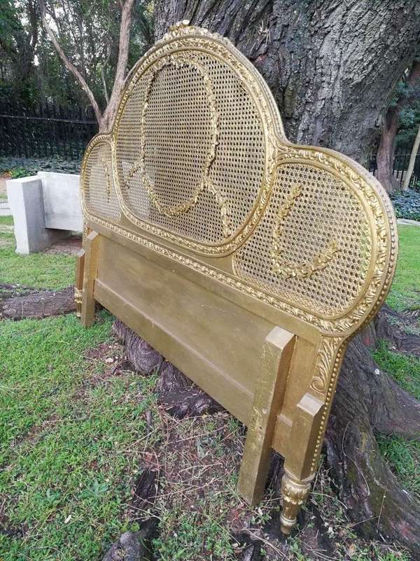 A French Style Carved And Gilded King Size Headboard