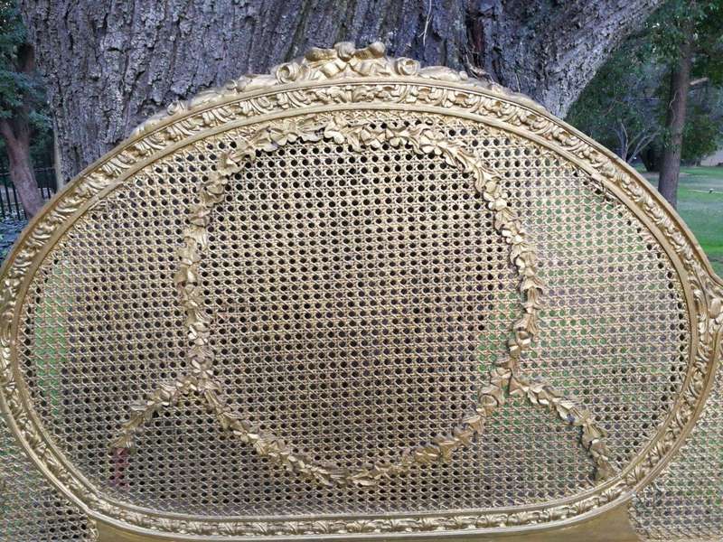 A French Style Carved And Gilded King Size Headboard