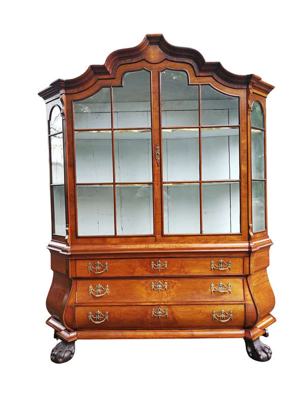 An 18th Century Walnut Vitrine with Keys and Original Brass Handle