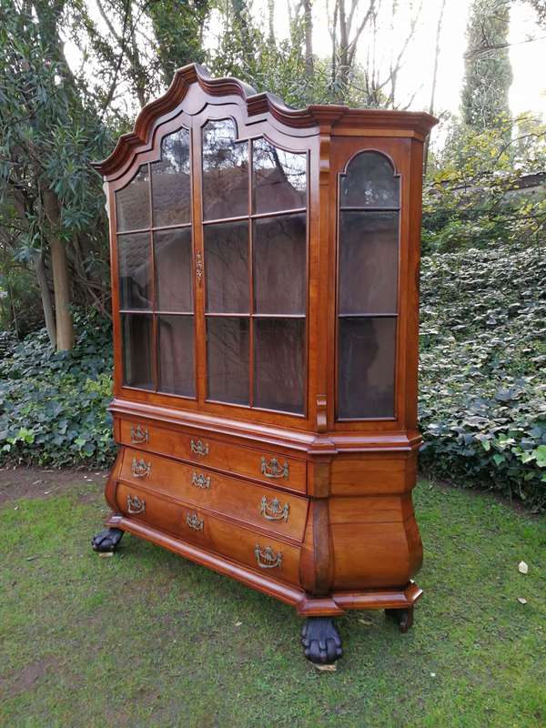 An 18th Century Walnut Vitrine with Keys and Original Brass Handle