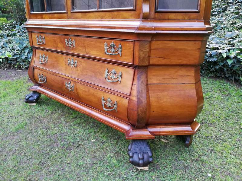 An 18th Century Walnut Vitrine with Keys and Original Brass Handle