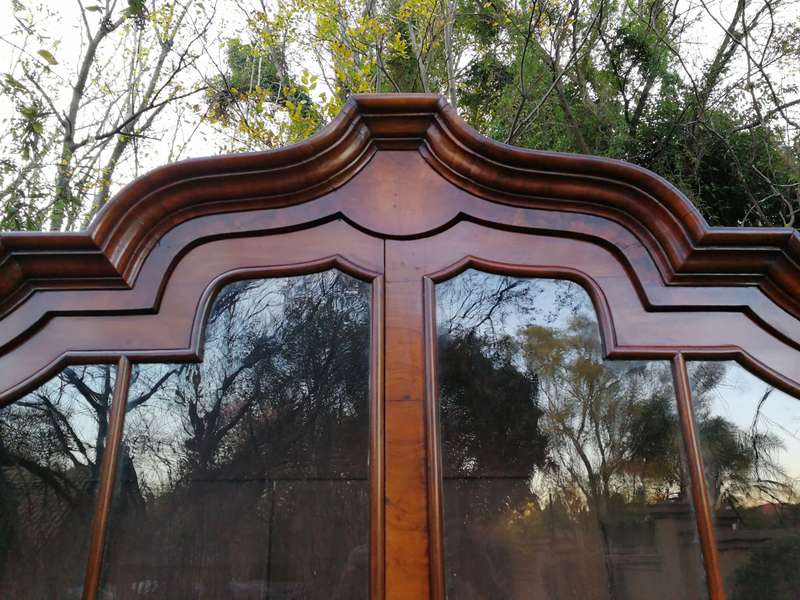 An 18th Century Walnut Vitrine with Keys and Original Brass Handle