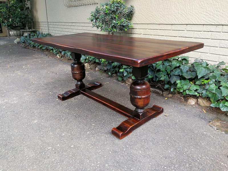 A 20th Century French Oak and Mahogany Refectory / Dining Table