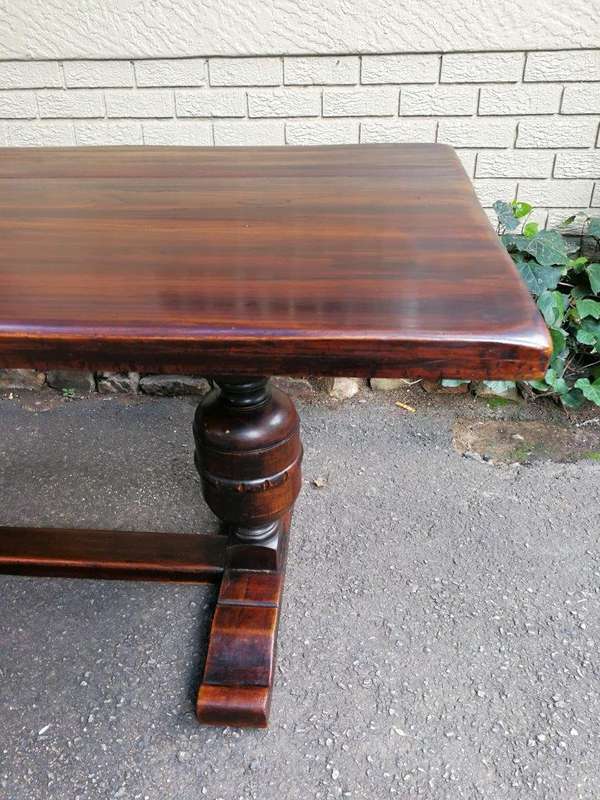 A 20th Century French Oak and Mahogany Refectory / Dining Table