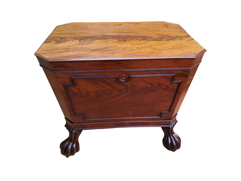 A George Ill Mahogany Cellarette With Brass Handles Partitioned Compartments