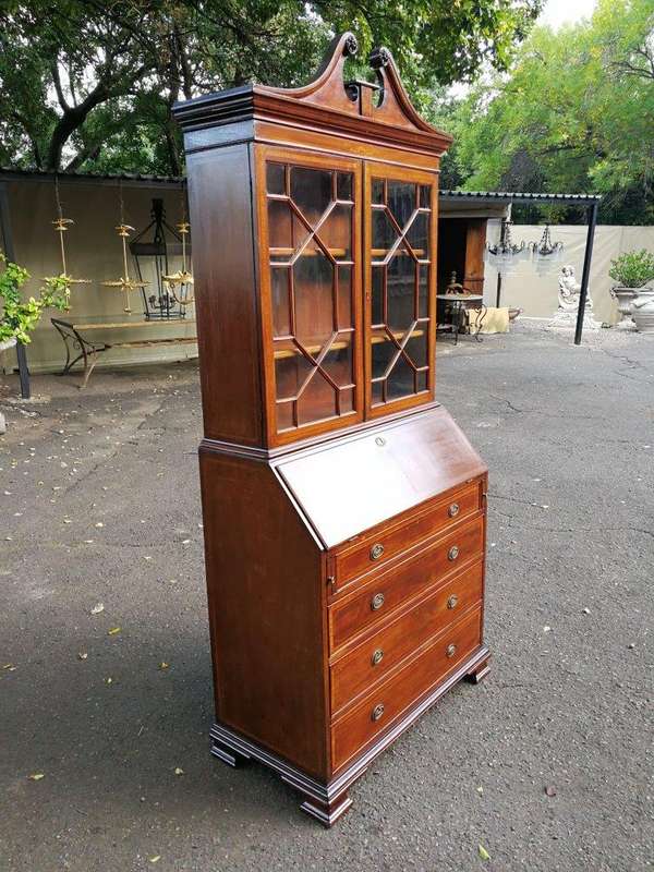 A George III Mahogany Secretaire Bookcase
