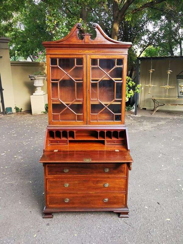 A George III Mahogany Secretaire Bookcase